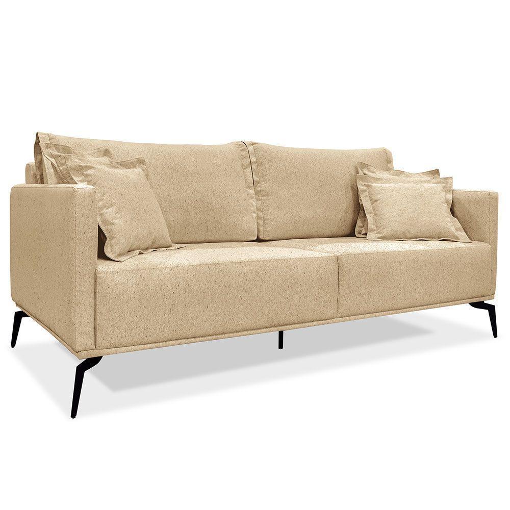 Kit 2 Poltronas E Sofá 2 Lugares 1,80m Pés Metálicos Dourado - 8