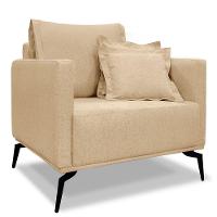 Kit 2 Poltronas E Sofá 2 Lugares 1,80m Pés Metálicos Dourado - 7