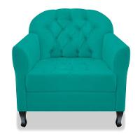 Poltrona Julia A02 Suede - Adj Decor Cor Azul Turquesa - 4
