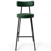 Kit 03 Banquetas Altas Estrutura Em Aço Milão Verde Musgo