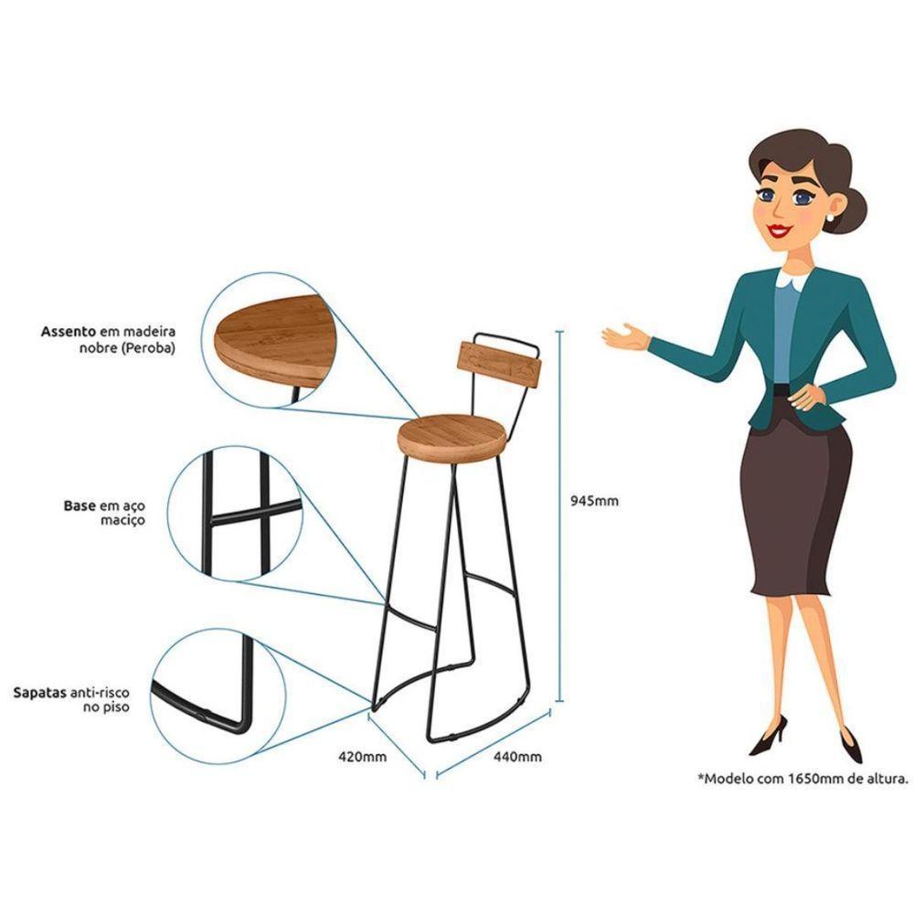 Conjunto Mesa Bistrô Com 4 Banquetas Aérea Gourmet Aurora - 2