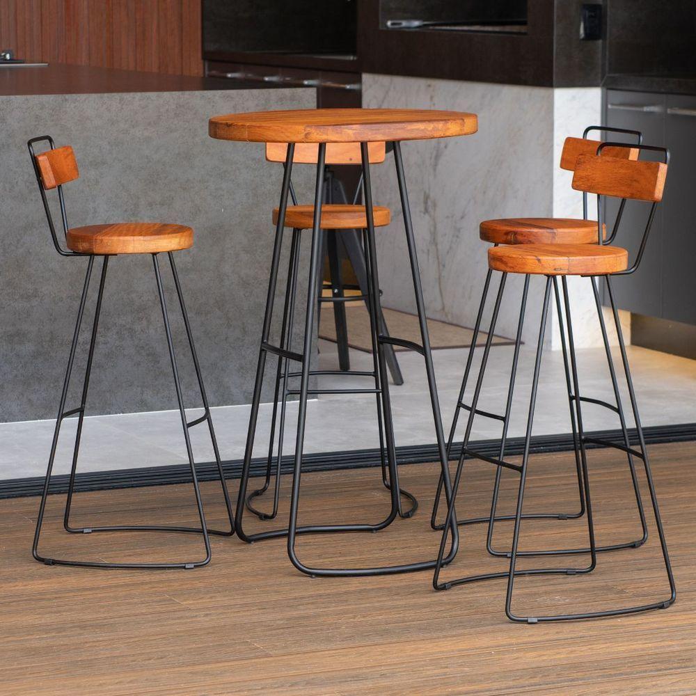 Conjunto Mesa Bistrô Com 4 Banquetas Aérea Gourmet Aurora - 4