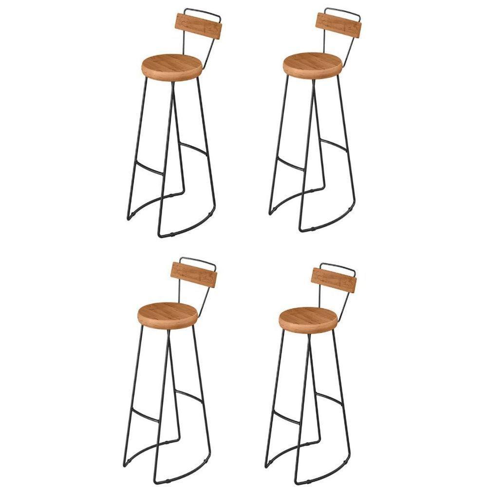 Kit 4 Banquetas Alta Com Encosto Para Aérea Gourmet Aurora - 1