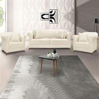 Kit 2 Poltronas E Sofá 2 Lugares 1,80m Natural Pés Castanho - 9