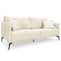 Kit 2 Poltronas E Sofá 2 Lugares 1,80m Pés Metálicos Natural - 18