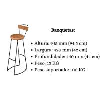 Kit 3 Banquetas Alta Com Encosto Para Aérea Gourmet Aurora