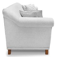 Kit 2 Poltronas E Sofá 2 Lugares 1,80m Cinza Pés Castanho - 6