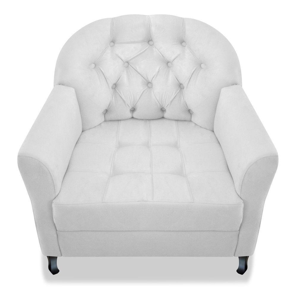 Poltrona Julia A02 Suede - Adj Decor Cor Branco - 2