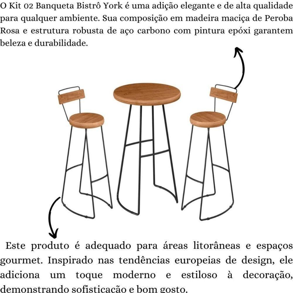 Conjunto Mesa Bistrô Com 2 Banquetas Aérea Gourmet York - 5