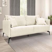 Kit Poltrona E Sofá 2 Lugares 1,80m Natural Pés Metálicos - 19