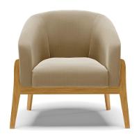 Poltrona Suede Marrom Rato Base Madeira Castanho - 5