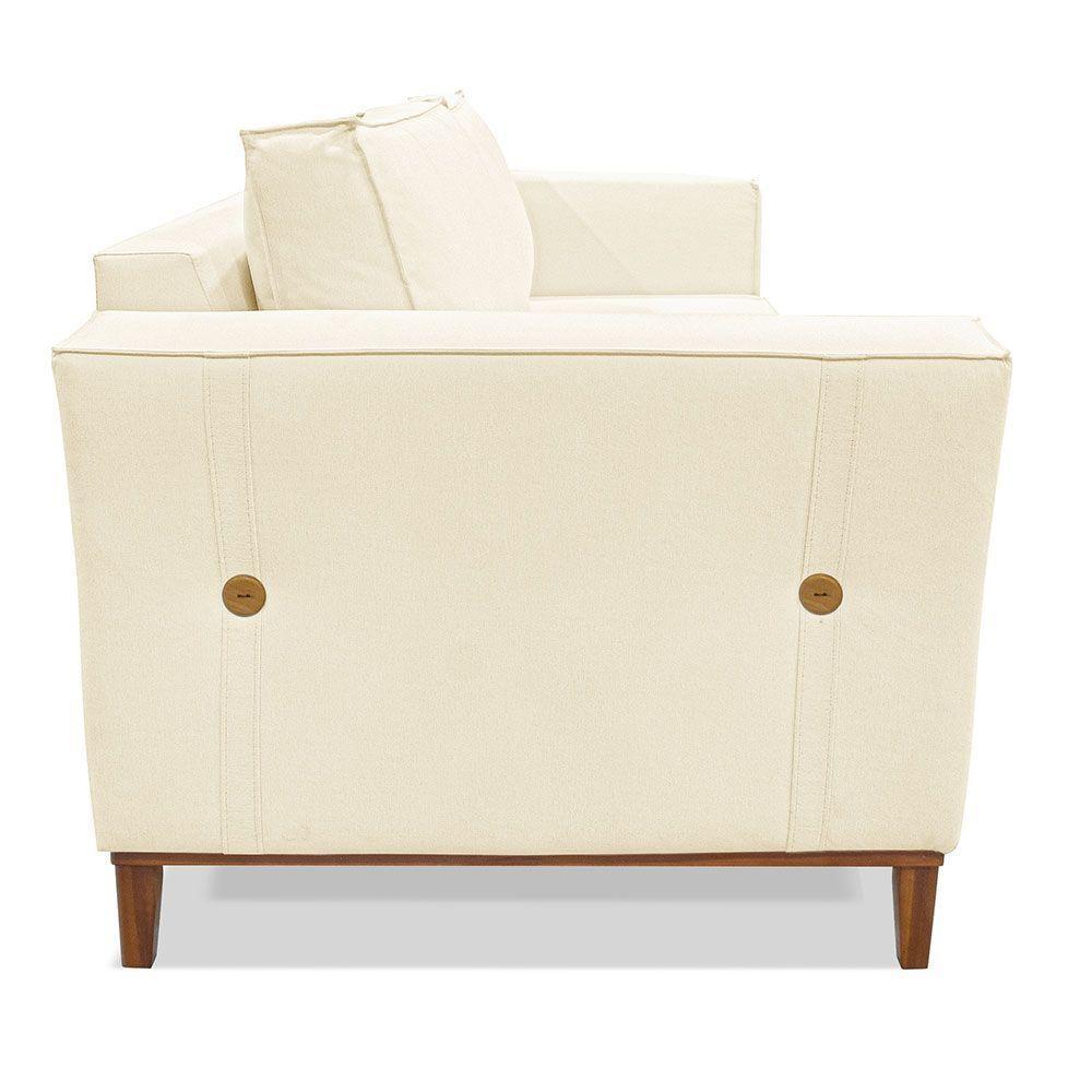 Kit 2 Poltronas e Sofá Living 2 Lugares 1,90m Vega Linho Cas - 7