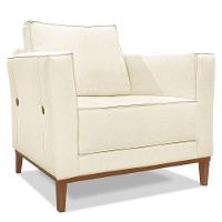 Kit 2 Poltronas e Sofá Living 2 Lugares 1,90m Vega Linho Cas - 8