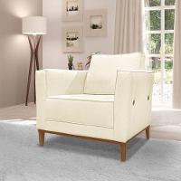 Kit 2 Poltronas e Sofá Living 2 Lugares 1,90m Vega Linho Cas - 10