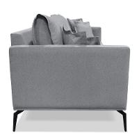 Kit Poltrona E Sofá 2 Lugares 1,80m Grafite Pés Metálicos - 25