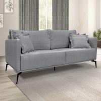 Kit Poltrona E Sofá 2 Lugares 1,80m Grafite Pés Metálicos - 37