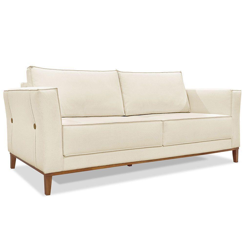 Kit 2 Poltronas e Sofá Living 2 Lugares 1,90m Vega Linho Nat - 8