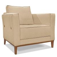 Kit 2 Poltronas e Sofá Living 2 Lugares 1,90m Vega Linho Dou - 7