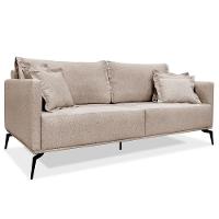 Kit 2 Poltronas E Sofá 2 Lugares 1,80m Areia Pés Metálicos - 32