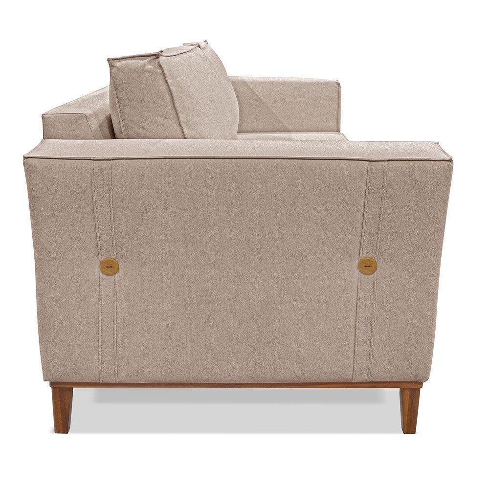 Kit 2 Poltronas e Sofá Living 2 Lugares 1,90m Vega Linho Are - 6