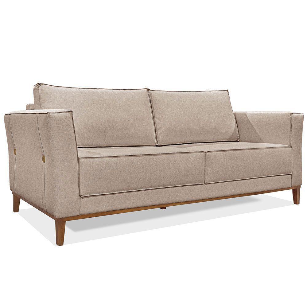 Kit 2 Poltronas e Sofá Living 2 Lugares 1,90m Vega Linho Are - 8