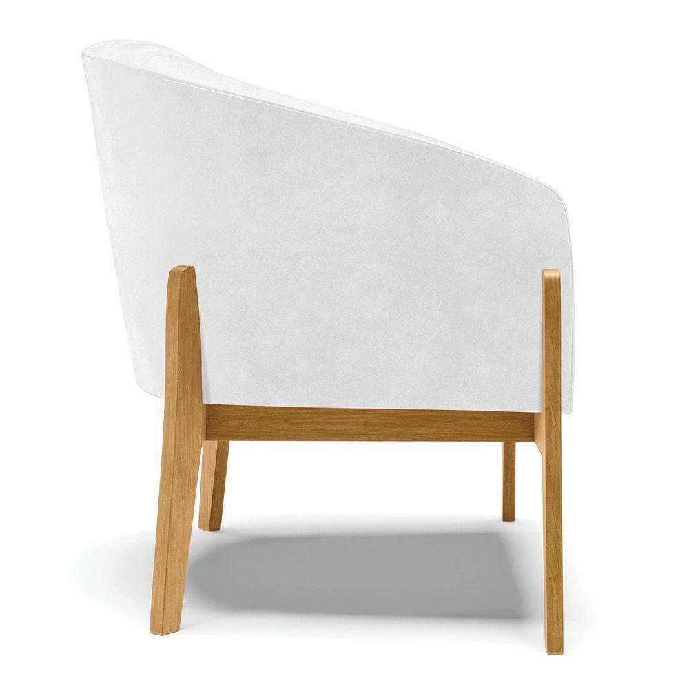 Kit 02 Poltronas Stella Corano Branco Base Madeira Castanho - 7