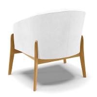 Kit 02 Poltronas Stella Corano Branco Base Madeira Castanho - 6