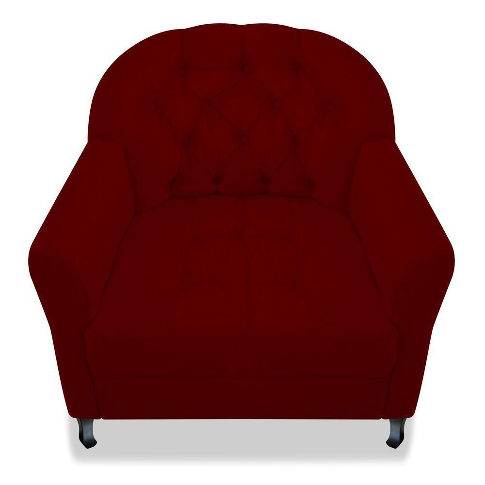 Poltrona Julia A02 Suede Doce Sonho Móveis Cor Bordô - 2