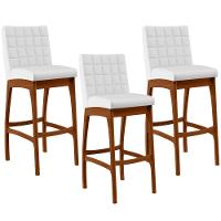 Kit 03 Banquetas Altas Mila Facto Branco Fosco - 1