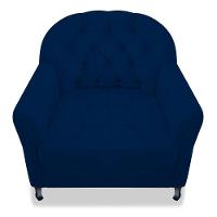 Kit 02 Poltrona Julia A02 Suede - Adj Decor Cor Azul Marinho - 2