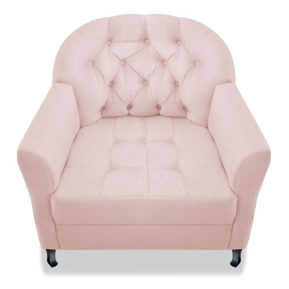 Poltrona Julia A02 Suede - Adj Decor Cor Rosê - 2