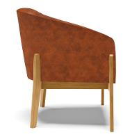 Kit 02 Poltronas Stella Corano Nozes Base Madeira Castanho - 6