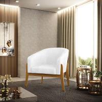 Kit 02 Poltronas Stella Corano Base Madeira Castanho Branco - 22