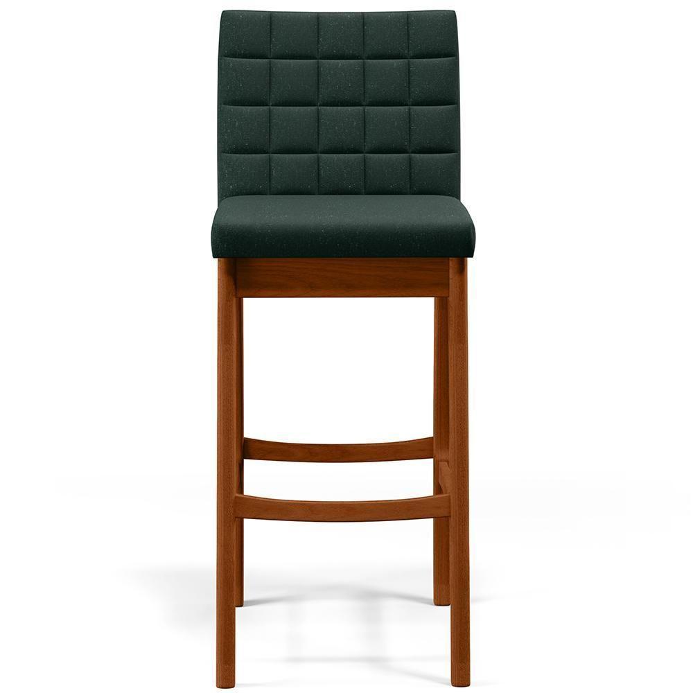 Kit 03 Banquetas Altas Mila Linho Verde Musgo - 5