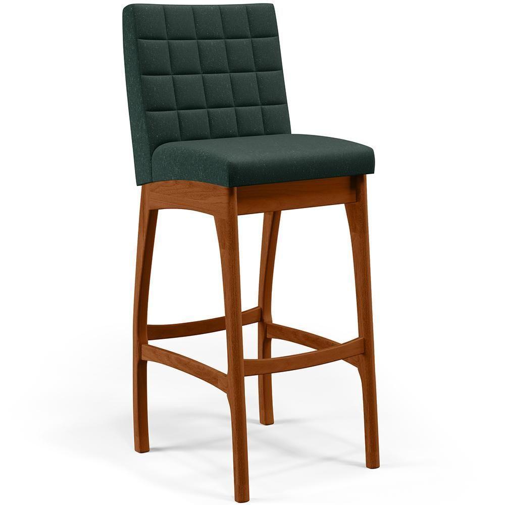 Kit 03 Banquetas Altas Mila Linho Verde Musgo - 8