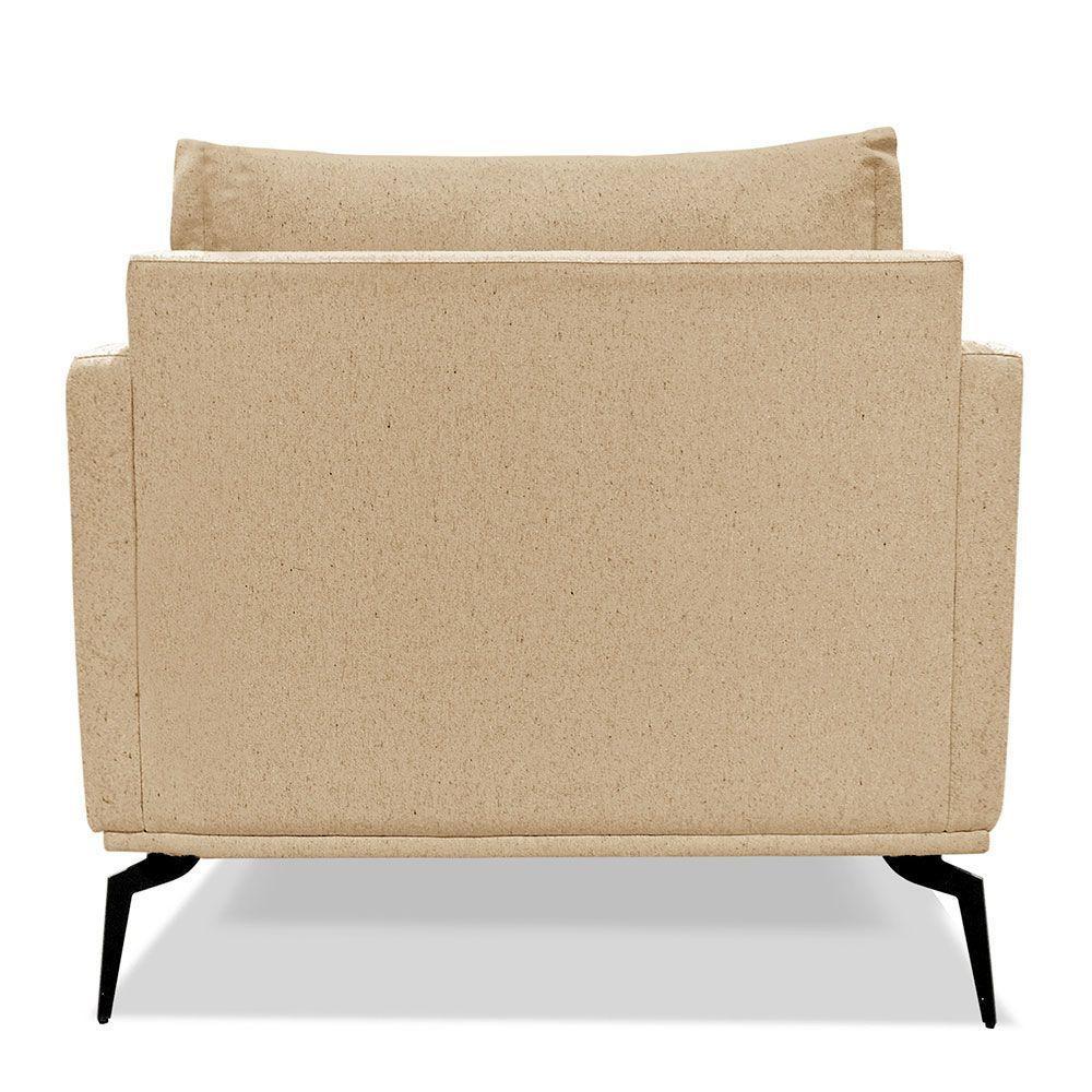 Kit 2 Poltronas Para Sala De Estar Sirius Linho Dourado Metá - 4