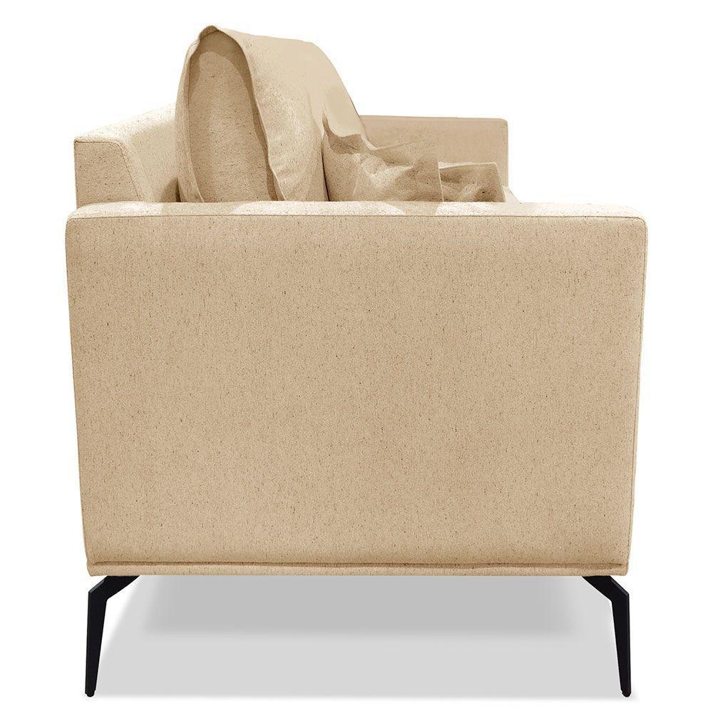 Kit 2 Poltronas Para Sala De Estar Sirius Linho Dourado Metá - 6