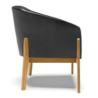 Kit 02 Poltronas Stella Corano Preto Base Madeira Castanho - 5