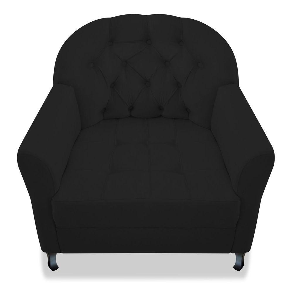 Kit 02 Poltrona Julia A02 Suede - Adj Decor Cor Preto - 2