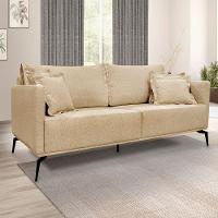 Kit 2 Poltronas E Sofá 2 Lugares 1,60m Pés Metálicos Dourado - 19