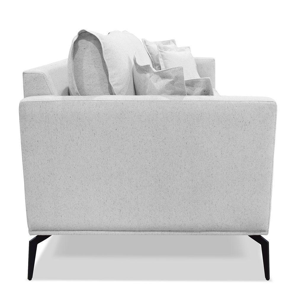 Kit 2 Poltronas E Sofá 2 Lugares 1,60m Pés Metálicos Cinza - 4