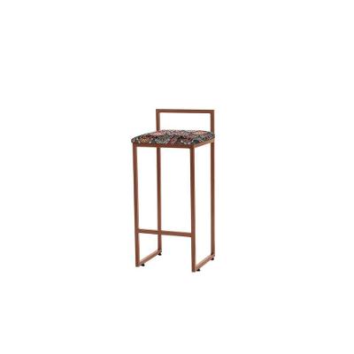 Banqueta Alta Pietra Em Suede Com Armação Dourada