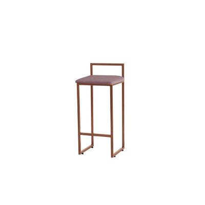 Banqueta Alta Pietra Em Suede Com Armação Dourada