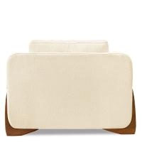 Kit 2 Poltronas Sala De Estar Lottus Linho Pés Castanho Bege