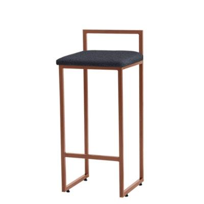 Banqueta Alta Decorativa Pietra Em Linho Com Armação Dourada