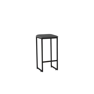 Banqueta Alta Decorativa Donna Em Suede Armação Preto