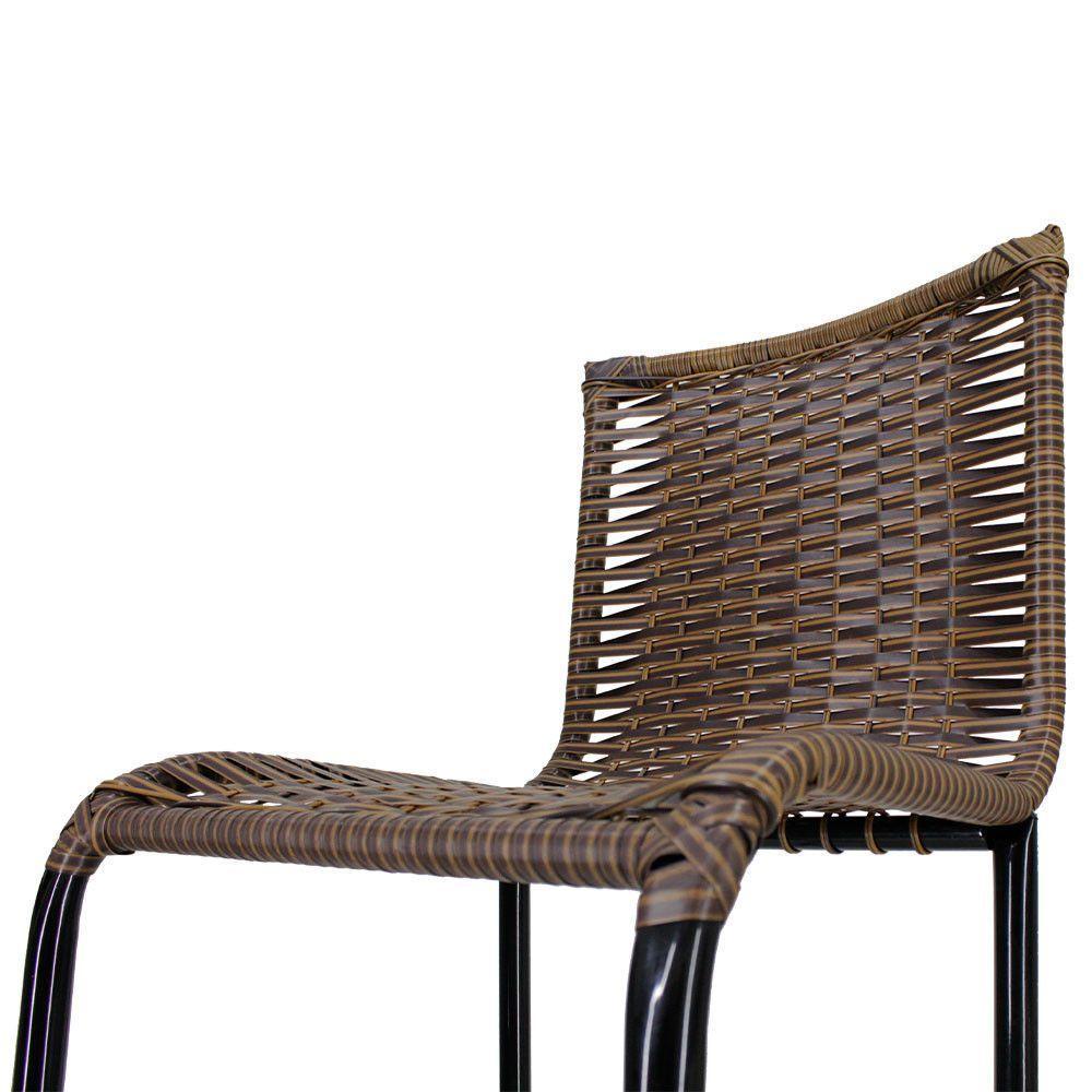 Kit 3 Banquetas Alta Diplomata Fibra Sintética Argila - 2