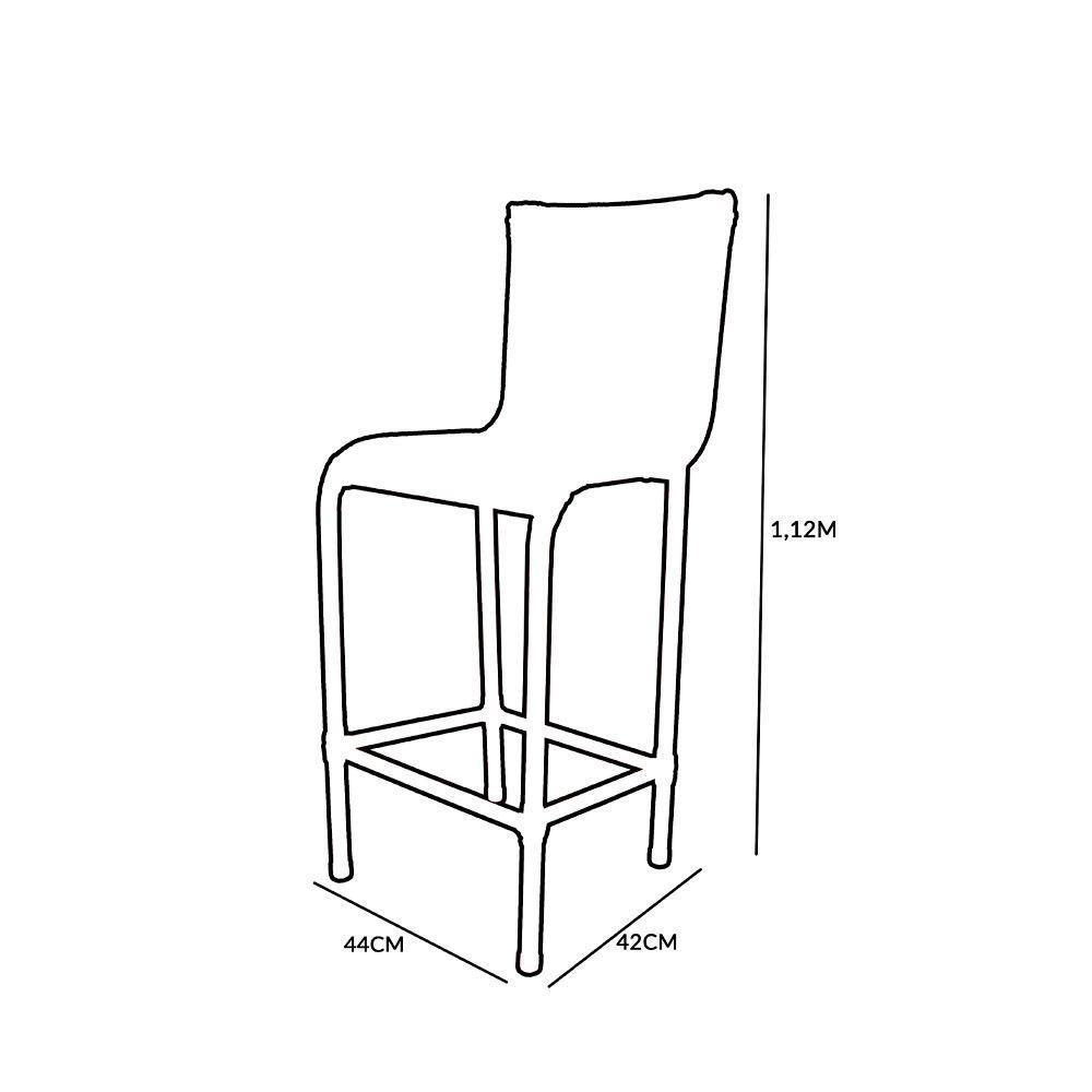 Kit 3 Banquetas Alta Diplomata Fibra Sintética Argila - 4