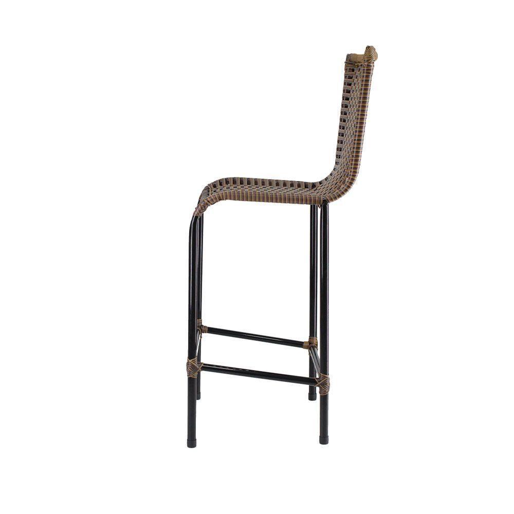 Kit 3 Banquetas Alta Diplomata Fibra Sintética Argila - 5