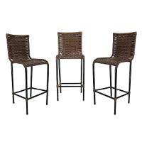 Kit 3 Banquetas Alta Diplomata Fibra Sintética Argila - 1